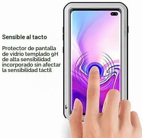 Vista 7 de LOVE MEI Funda militar resistente para Samsung Galaxy S10 Plus, con protector de pantalla de vidrio templado, a prueba de golpes, a prueba de polvo