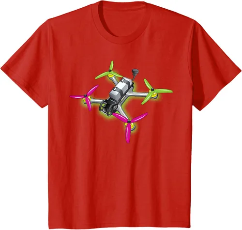Vista 3 de Freestyle FPV Racing Drone Pilot Acro Quadcopter - Camiseta de sandía, Negro, S