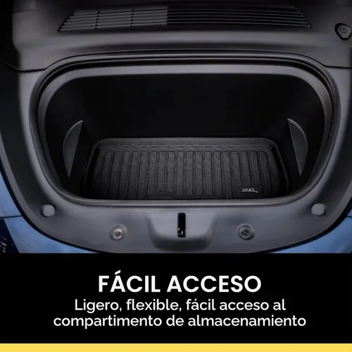 Vista 2 de 3D MAXpider Forro de carga Kagu de ajuste personalizado (negro) compatible con Tesla Model Y 2020-2025 - Forro de carga frontal