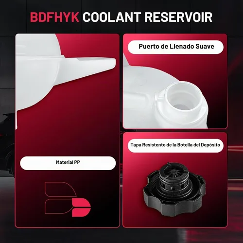 Vista 4 de BDFHYK Tanque de expansión de depósito de refrigerante con tapa para Ford Transit-150 2015-2019 Transit-250 2015-2019 Transit-350 2015-2019