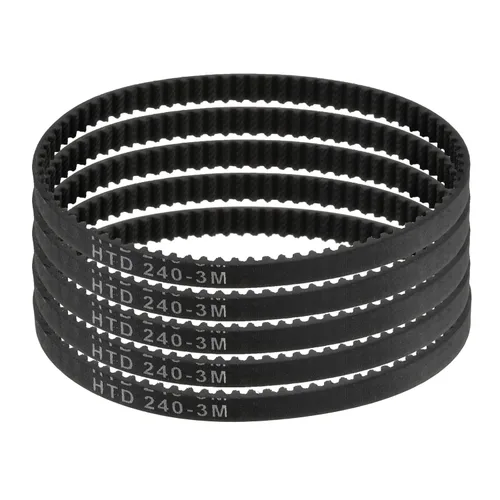 Vista 24 de uxcell 5 piezas HTD-3M Correa de distribución de goma 48 dientes, 144 mm de paso, 6 mm de ancho x 2,4 mm de altura, Correa de polea de distribución