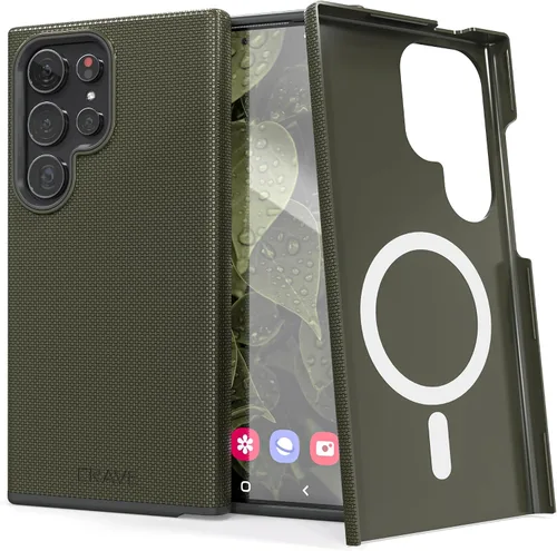 Vista 23 de Crave Dual Guard para Samsung Galaxy S22 Ultra, Verde bosque, Funda para teléfono celular, Protección a prueba de golpes, Doble capa, TPU/PC