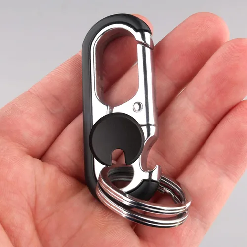 Vista 6 de Snmzlc 2 llaveros para hombre, llavero personalizado para hombres y mujeres, clips antipérdida, US128, Azul Negro