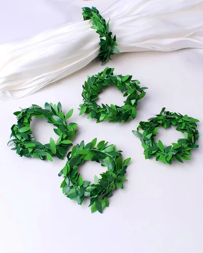 Vista 5 de LJY Guirnalda de hiedra artificial de 32.8 yardas, follaje de hojas verdes, vid falsa para bodas, fiestas, ceremonias, diademas de bricolaje
