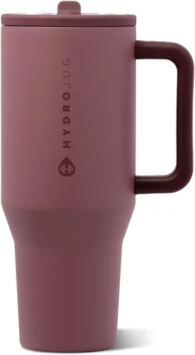 Vista 25 de HydroJug Traveler - Botella de agua de 40 onzas con asa y pajita abatible - Cabe en portavasos, vaso resistente a fugas - Reutilizable, aislado