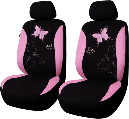 Vista 20 de Flying Banner - Juego completo de fundas para asiento de automóvil Butterfly, estilo universal de moda para mujer, para banco trasero (divisible)
