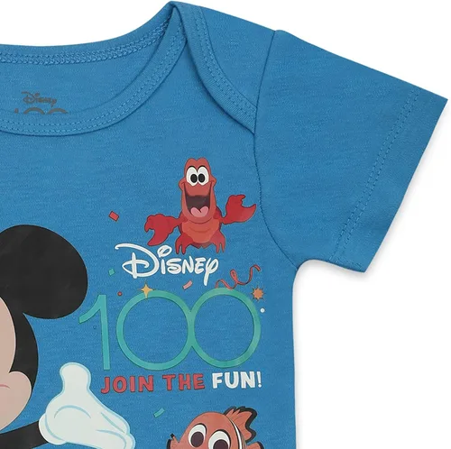 Vista 3 de Disney 100th Anniversary Boys 3 Pack Bodysuits for Newborn and Infant RedBlueGrey