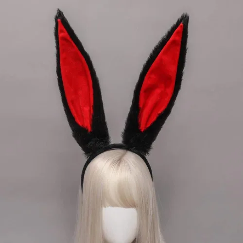 Vista 3 de Diadema con orejas de conejo de Pascua, accesorios para disfraz de conejo, diadema de orejas de conejo, diadema para cosplay y fiesta