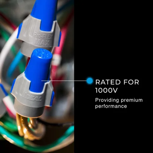 Vista 3 de IDEAL Electrical Twister ProFLEX MAX (30-348) Conector de Cable Azul/Gris, Caja de 25 — Tuercas de Cable de Rosca Suave para Cableado
