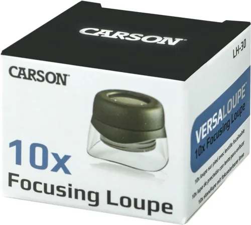 Vista 7 de Carson Lupa Versaloupe 10x con soporte de enfoque (LH-30)