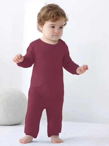Vista 2 de GUISBY Pijama de bambú para bebé, manga larga con cierre a presión
