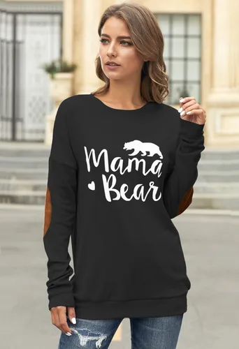 Vista 5 de Pink Queen - Blusa suelta de mujer con cuello redondo, camiseta de manga murciélago con parches