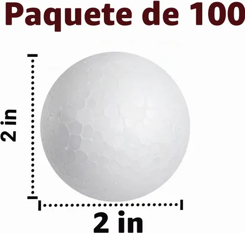 Vista 2 de Paquete de 100 bolas de espuma de 2 pulgadas, bolas grandes para manualidades, manualidades para el hogar, proyecto escolar, paquete de valor a