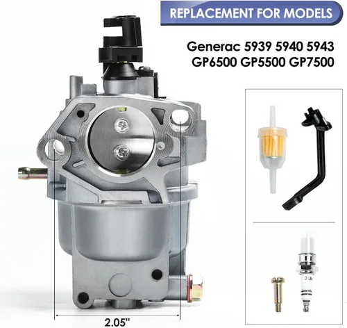 Vista 2 de Carburador compatible con Generac GP5000 GP5500 GP6500 GP6500E GP7500E 389cc 8125W 0J58620157 Jingke Huayi Kinzo Ruixing 13HP 14HP 15HP 16HP 188F