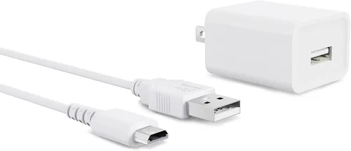 Vista 4 de HAUZIK Cargador USB dividido para DS Lite, adaptador de corriente alterna desmontable con cable USB, blanco, 3.9 pies