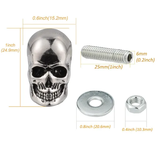 Vista 2 de Tornillos de placa de matrícula de calavera para automóvil, tornillos para marco de motocicleta, kit de tuercas para vehículos, motocicletas