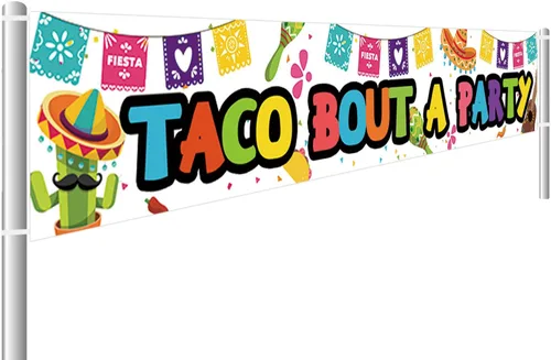 Vista 5 de Decoración de bandera de cumpleaños en tamaño grande y con diseño divertido