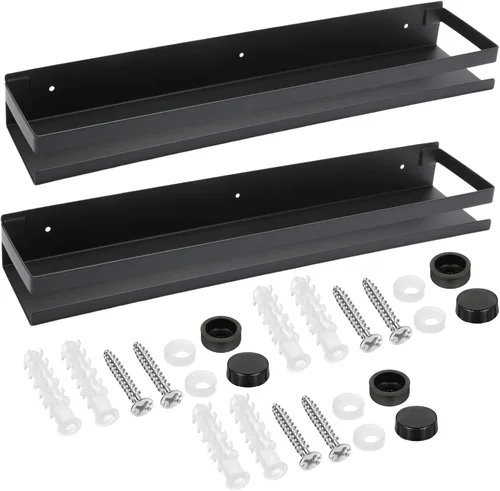 Vista 14 de Lallisa 2 Piezas Estante de Acero Inoxidable para Baño, Ducha, Estantes Flotantes, Cesta Organizadora Montada en la Pared, Estantes Organizadores