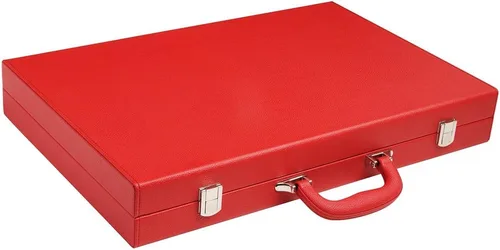 Vista 2 de Juego de Backgammon Premium de 19 pulgadas - Tamaño Grande - Red Board