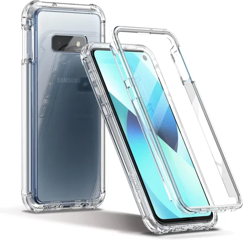 Vista 8 de SURITCH Funda transparente para Samsung Galaxy S10E (solamente) de 5.8 pulgadas, [protector de pantalla integrado] protección de cuerpo completo a