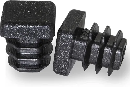 Vista 13 de Prescott Plastics Tapones de agujero de plástico acanalado de perímetro exterior de 1/2 pulgada (0.500 in), tapas cuadradas de tubo de metal negro