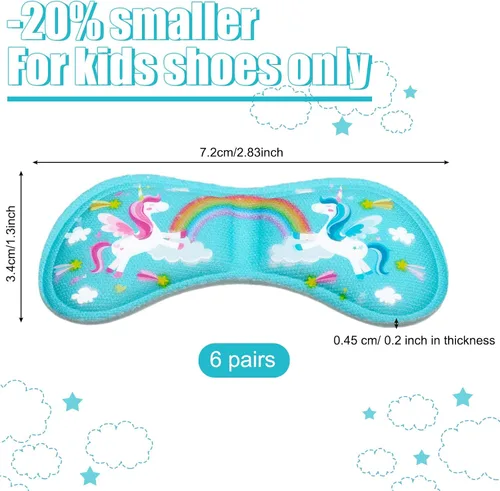 Vista 2 de Geyoga 12 piezas de insertos de zapatos para niños, agarre extra pegajoso, almohadillas de talón suaves para zapatos sueltos que evitan roces
