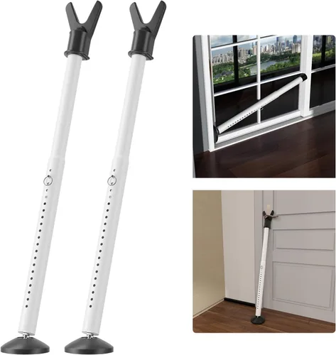 Vista 8 de Barra de Seguridad para Puerta - Barra de Seguridad Ajustable para Topes de Puerta de Gran Resistencia - Barras de Seguridad Ajustables para Puertas