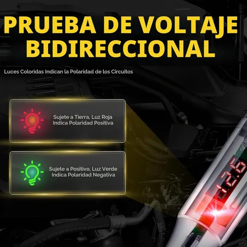 Vista 4 de Lámpara de Prueba Automotriz 5-90V Probador de Circuito LED Digital con Pantalla de Voltaje, Probador de Luz Bidireccional Automático, Probador