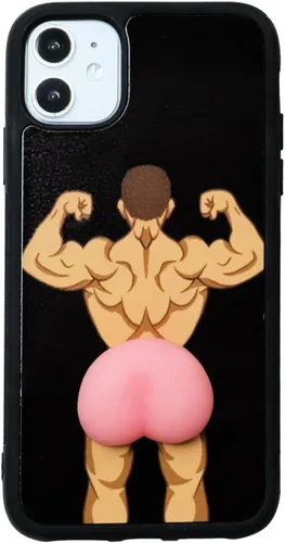 Vista 29 de Funda Graciosa y Fea para Teléfono Compatible con iPhone 7/8/SE Funda Ridícula, Extraña, Feísima y Loca de Melocotón