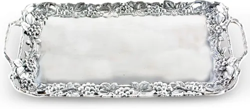 Vista 4 de Arthur Court Designs - Bandeja decorativa de aluminio para servir de uva de metal, 21 x 10 pulgadas