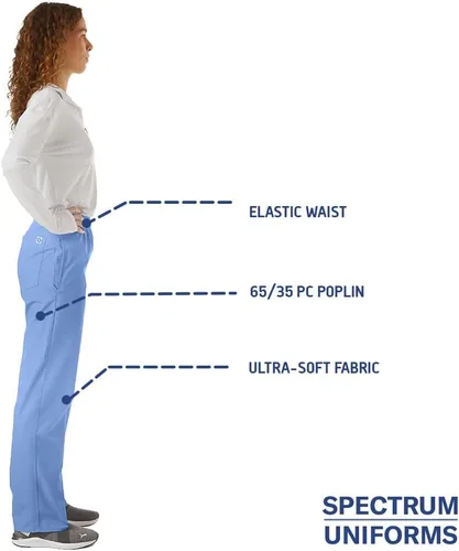 Vista 4 de Pantalón médico unisex, pantalones de uniforme médico clásicos ultra suaves, pantalones de cintura elástica, pantalones médicos y pantalones cargo