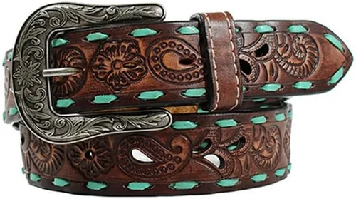 Vista 9 de Angel Ranch Cinturón de moda occidental para mujer marrón (aztec brown)