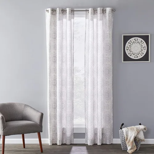 Vista 7 de SKL Home SUNSAFE Kali Panel de filtrado de luz, 40 x 95 pulgadas, gris paloma