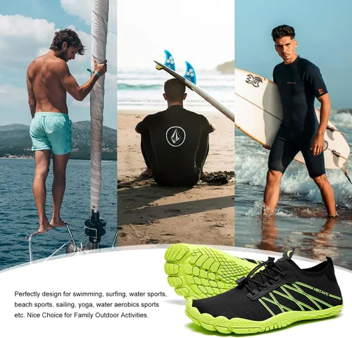 Vista 6 de HIITAVE - Zapatos acuáticos y con sensación de pies descalzos para hombre, calcetines acuáticos de secado rápido para deportes al aire libre