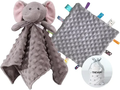 Vista 20 de CREVENT Manta de seguridad facial de animales de felpa suave para niños y niñas, gran regalo para cumpleaños, baby shower (perro azul + etiqueta)