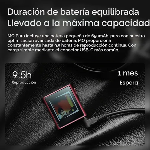 Vista 3 de SHANLING M0 Pura - Reproductor de MP3 de alta fidelidad portátil, reproductor de música de alta resolución, reproductor de audio digital Bluetooth