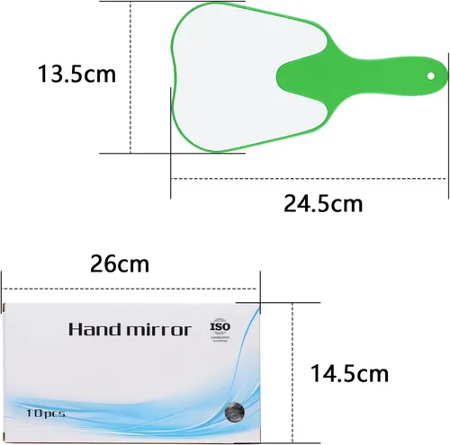 Vista 6 de EustomA Espejo de mano con forma de diente molar, 10 piezas para oficina, espejo de mano en forma de diente