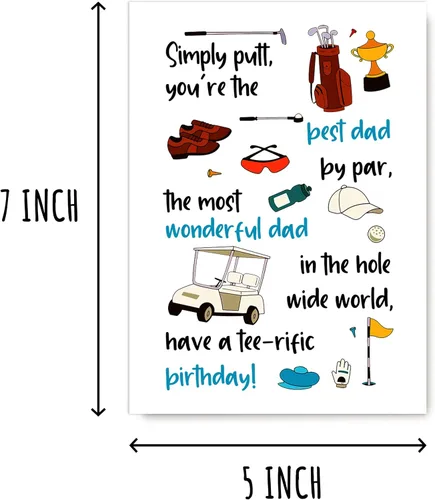 Vista 2 de EruditeGifts Simply Putt You're The Best Dad By Par - Divertida tarjeta de cumpleaños para papá de hijo e hija - Tarjeta de felicitación