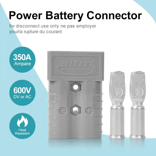 Vista 2 de Conector de batería 350A AWG 2/0 Batería de conexión rápida Conectores de alimentación modulares Desconexión rápida (gris)