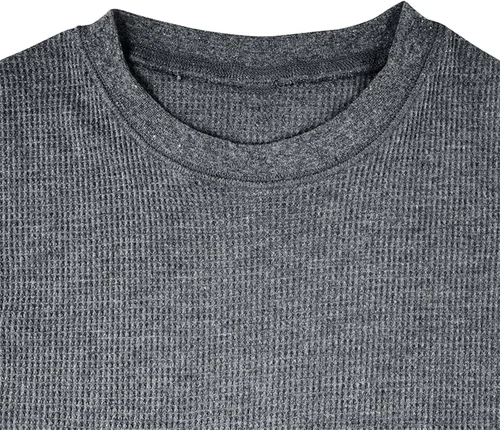 Vista 6 de Camisa básica para Hombre, Cuello Redondo, Camisa Informal, Camiseta holgada de Manga Larga Blusa Trabajo y Oficina