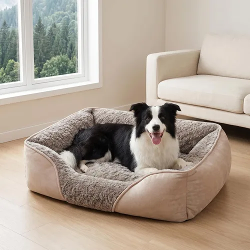 Vista 9 de INVENHO Cama para perros pequeños para perros medianos a grandes, rectangular, ortopédica, suave, relajante, duradera, con parte inferior