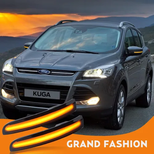Vista 6 de Luces LED de señal de giro para espejo lateral para Ford Focus ST RS 2012-2018, para Ford Kuga Escape Ecosports 2013-2018, C-Max 2013-2017, Lentes