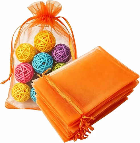 Vista 20 de Juego de 50 bolsas de organza de regalo con cordón azul aguamarina de 4 x 6 pulgadas para baby shower, Navidad, boda, recuerdos de fiesta, despedida