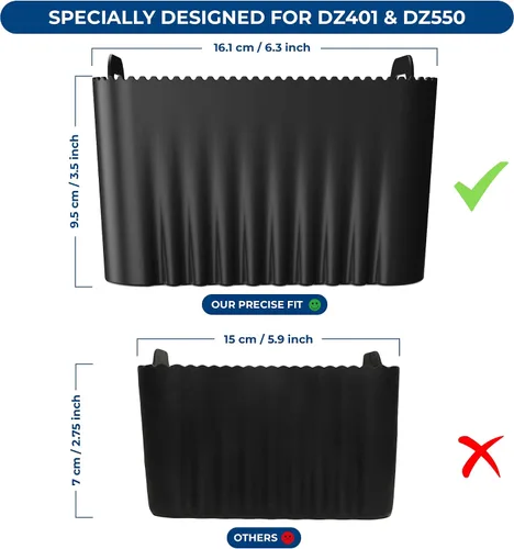 Vista 5 de Forros de silicona premium para Ninja 10 Quart DZ302, DZ550 y DZ401 Silicona libre de BPA de color platino Forro de silicona de 0.1 pulgadas