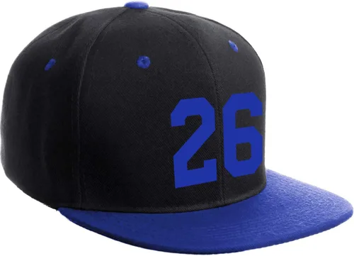 Vista 182 de Número de equipo modificado para requisitos particulares del jugador del color del sombrero del Snapback de la visera plana clásica de la visera