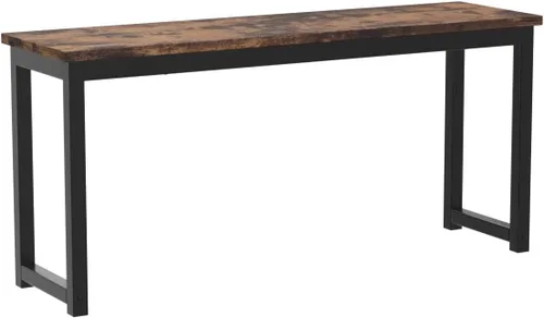 Vista 5 de HOOBRO Banco de comedor, par de 2 bancos de interior de estilo industrial, marco de metal duradero, para cocina, comedor, sala de estar, marrón