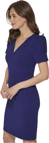 Vista 3 de DKNY Vaina con cuello en V y manga abombada