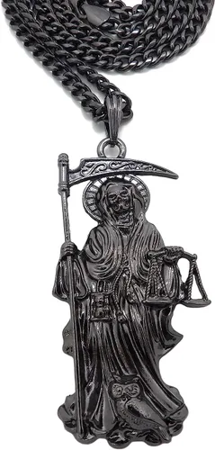 Vista 3 de Shiny Jewelers USA CAJA DE COLGANTE CUBANA CUBANA CUBANA PARA HOMBRE SANTA MUERTE NUESTRA SEÑORA DE LA SANTA MUERTE
