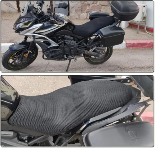 Vista 4 de Para Kawasaki Versys 650 Versys650 Cubierta de la cubierta del asiento trasero 3D malla red impermeable Sunproof Protector motocicleta Accesorios