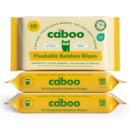 Vista 9 de Caboo Toallitas desechables de lavanda Toallitas desechables certificadas, seguras para sépticas, libres de químicos, biodegradables para adultos